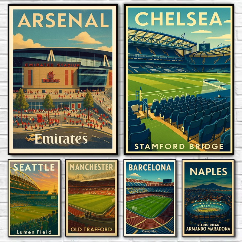Resin Art Wall Decor - Retro Famous Football Field Arsenal Emirates