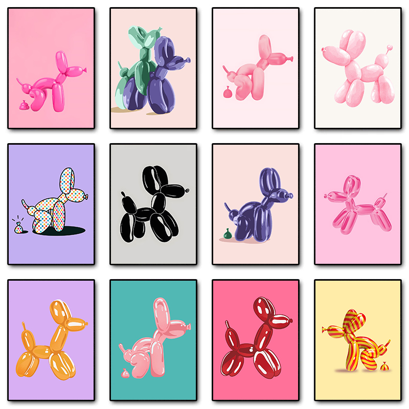 Resin Art Wall Decor - Pink Balloon Dog Posters and Prints