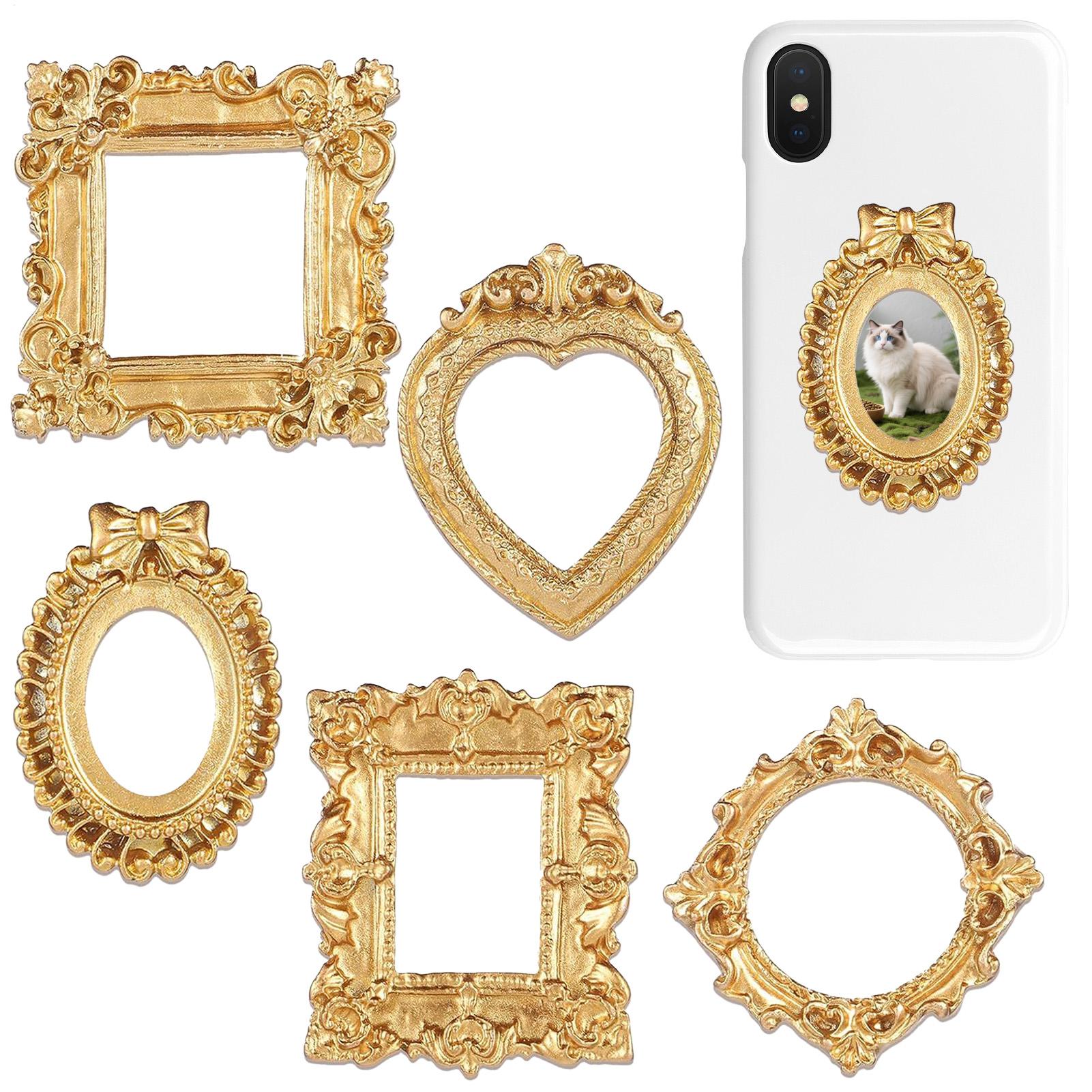 Resin Art For Photo Frame - 5PCS Gold Vintage Photo Frame Art