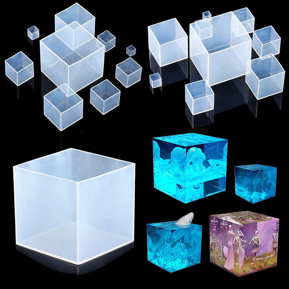 Resin Art Cube - Clear Silicone Cube Molds Large Deep