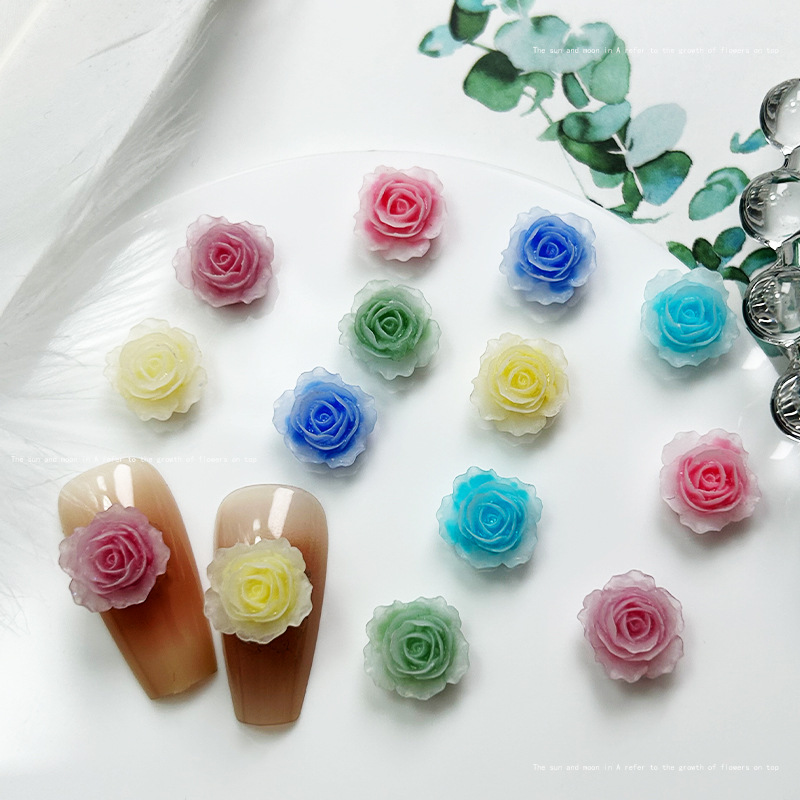 Resin Art Rose Petals - 10pcs Exquisite Rose Resin Nail Art