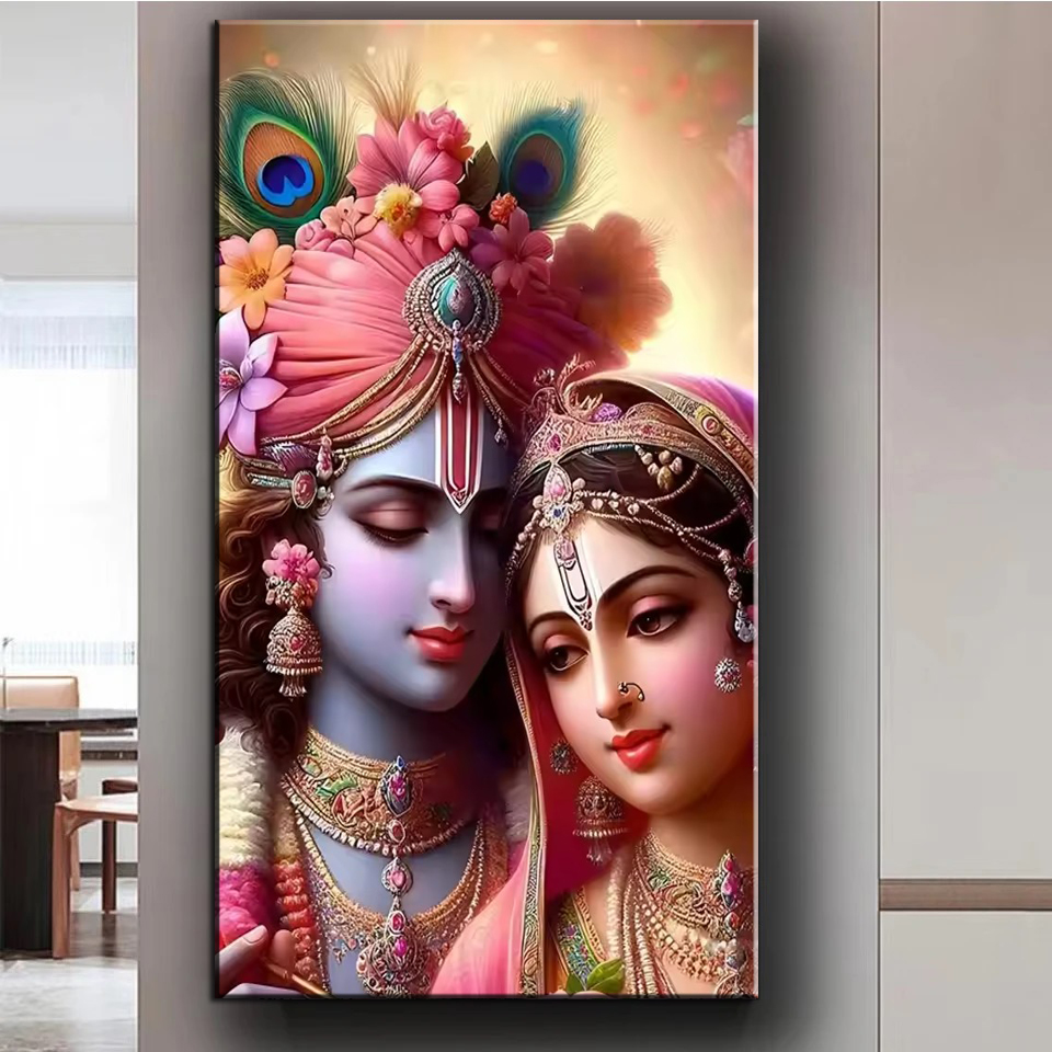 Resin Art Radha Krishna - Indian Lord Radha Krishna Couple 5D