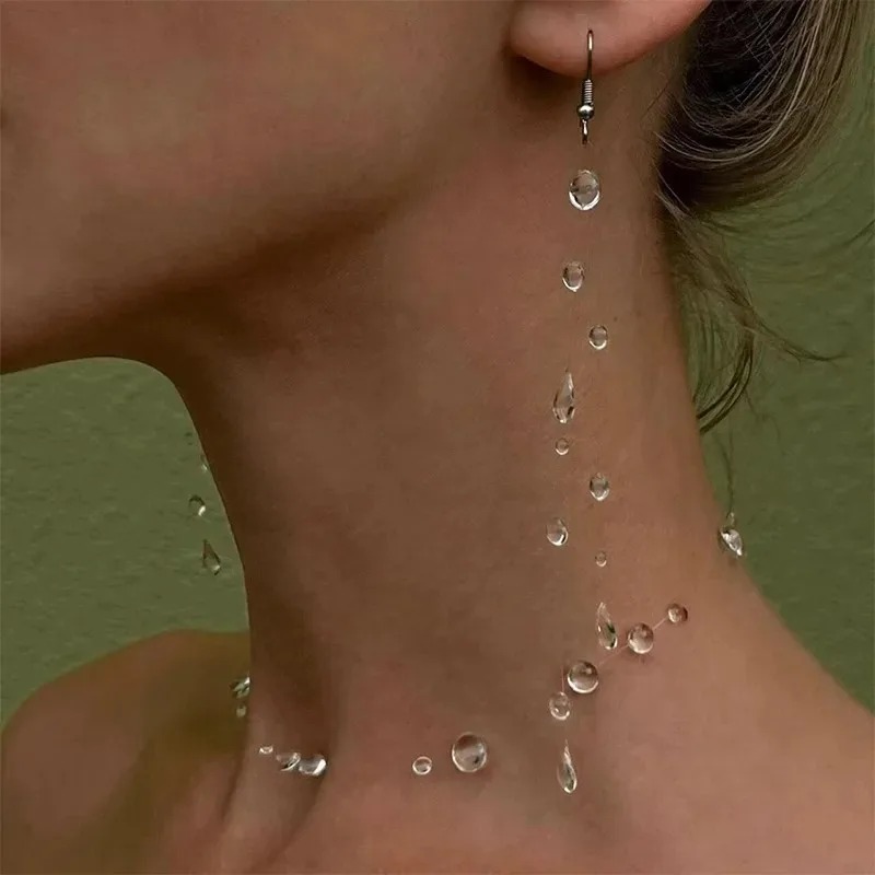 Clear Water Drop Necklace Tran - Resin Art Necklace review and price