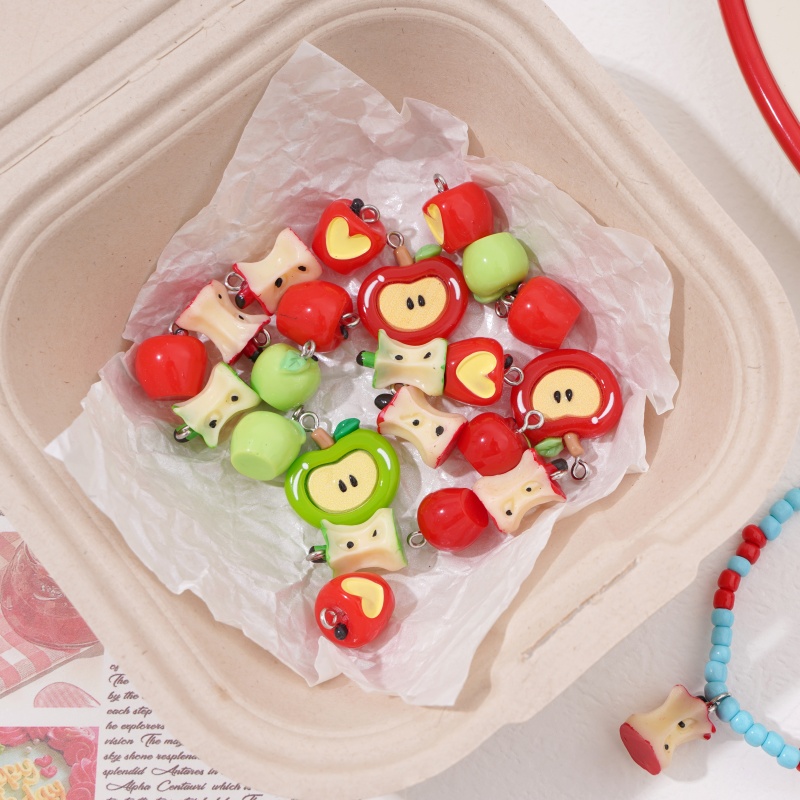 1pc Resin Apple Charms 13x14mm - Resin Art Necklace review and price