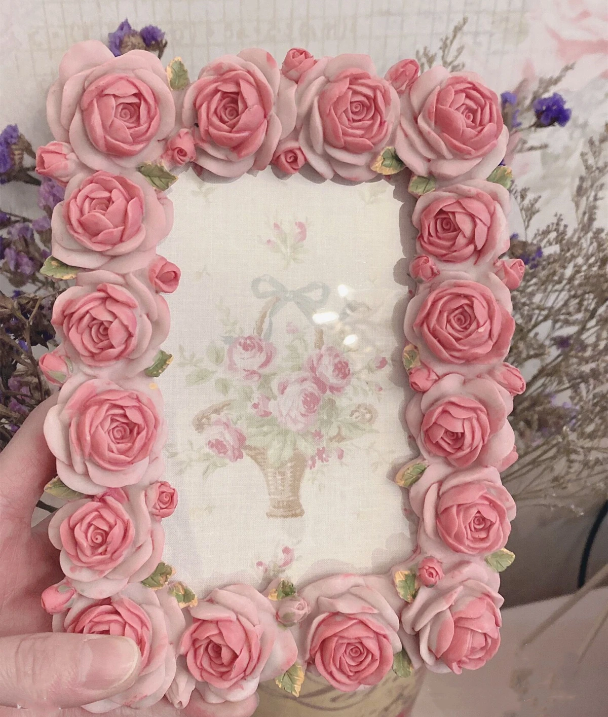 Pink Rose Blossom Series Warm  - Resin Art For Photo Frame review and price