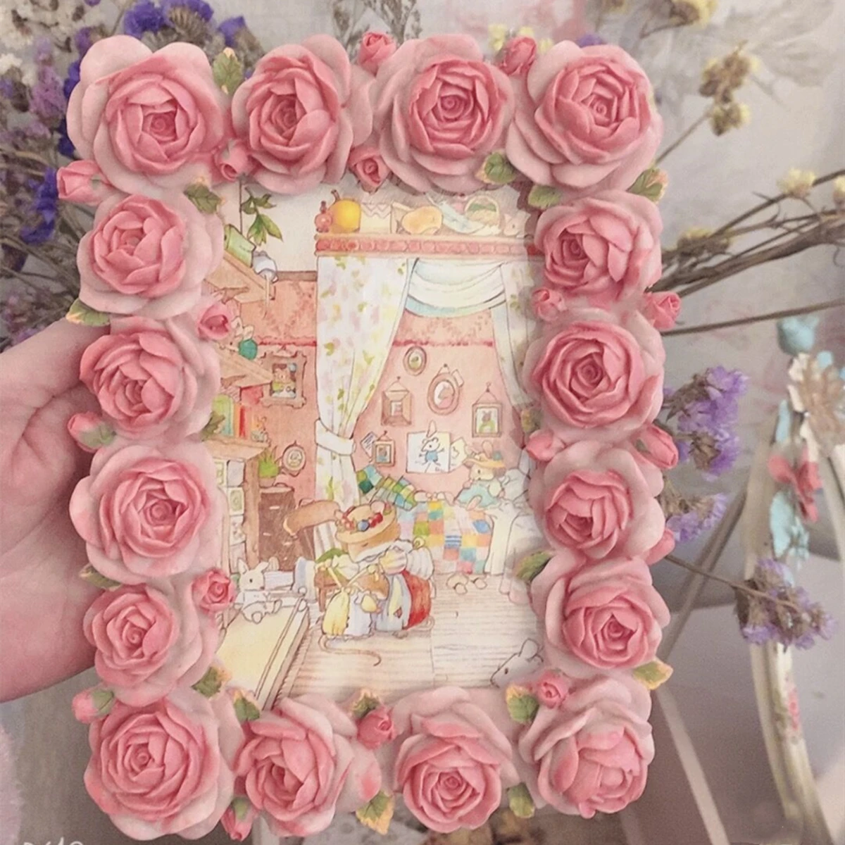 Pink Rose Blossom Series Warm  - Resin Art For Photo Frame review and price