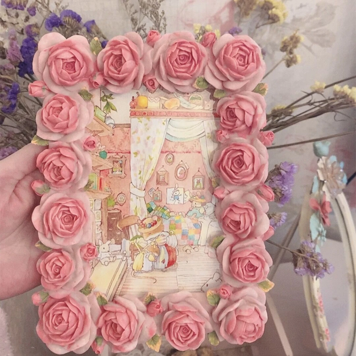 Pink Rose Blossom Series Warm  - Resin Art For Photo Frame review and price