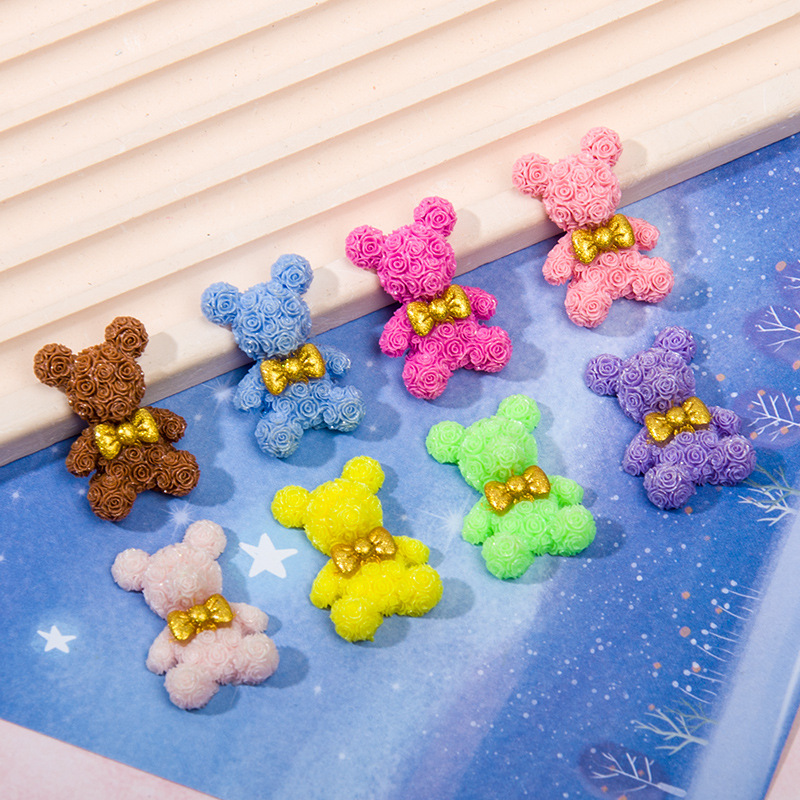 10PCS Rose Blossom Bear Resin  - Resin Art Rose Petals review and price