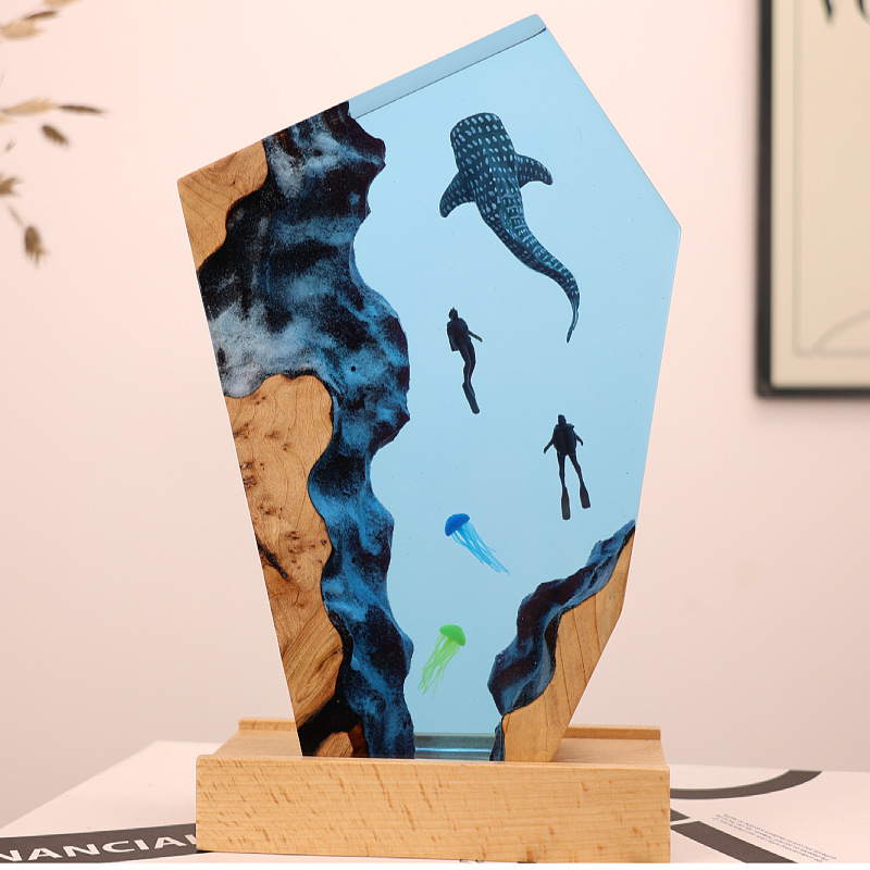 Resin Cave Whale Diver Desktop - Resin Art Gift For Wedding review and price