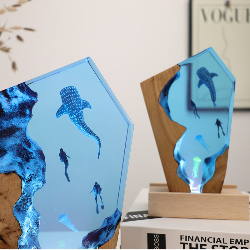 Resin Cave Whale Diver Desktop - Resin Art Gift For Wedding review and price