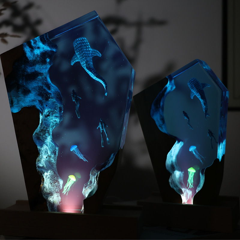 Resin Cave Whale Diver Desktop - Resin Art Gift For Wedding review and price