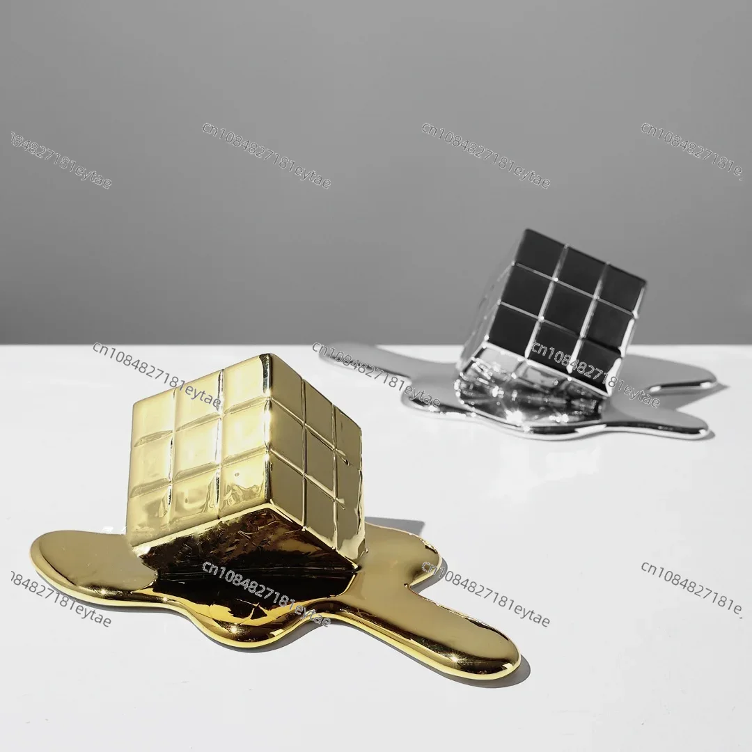 Golden Resin Geometric Cube -  - Resin Art Cube review and price