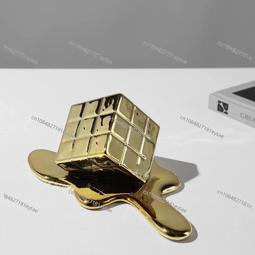 Golden Resin Geometric Cube -  - Resin Art Cube review and price