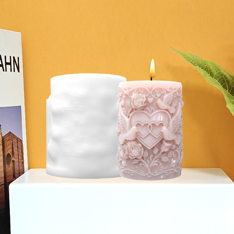 Double Heart Connected White D - Resin Art With Rose review and price