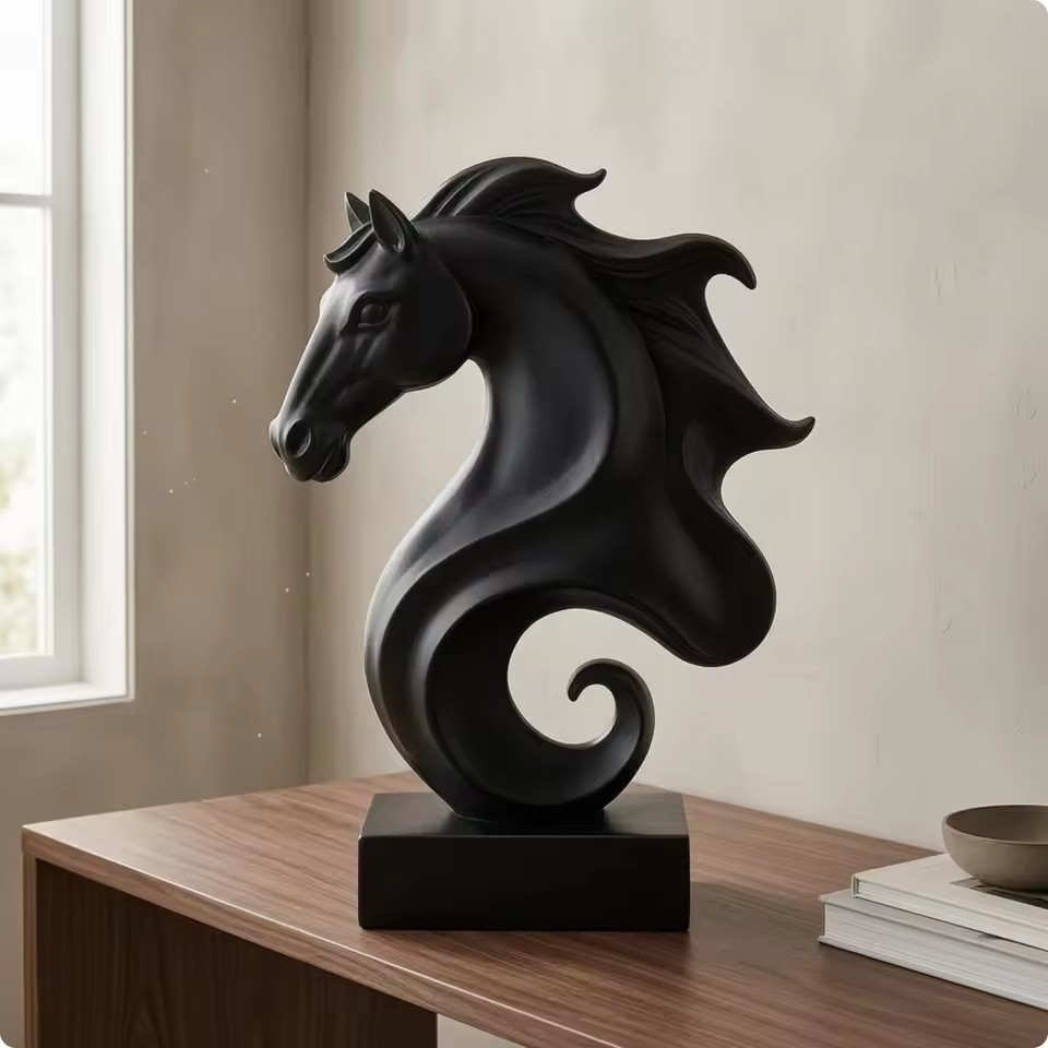 Cube Horse Head Sculpture, Col - Resin Art Cube review and price