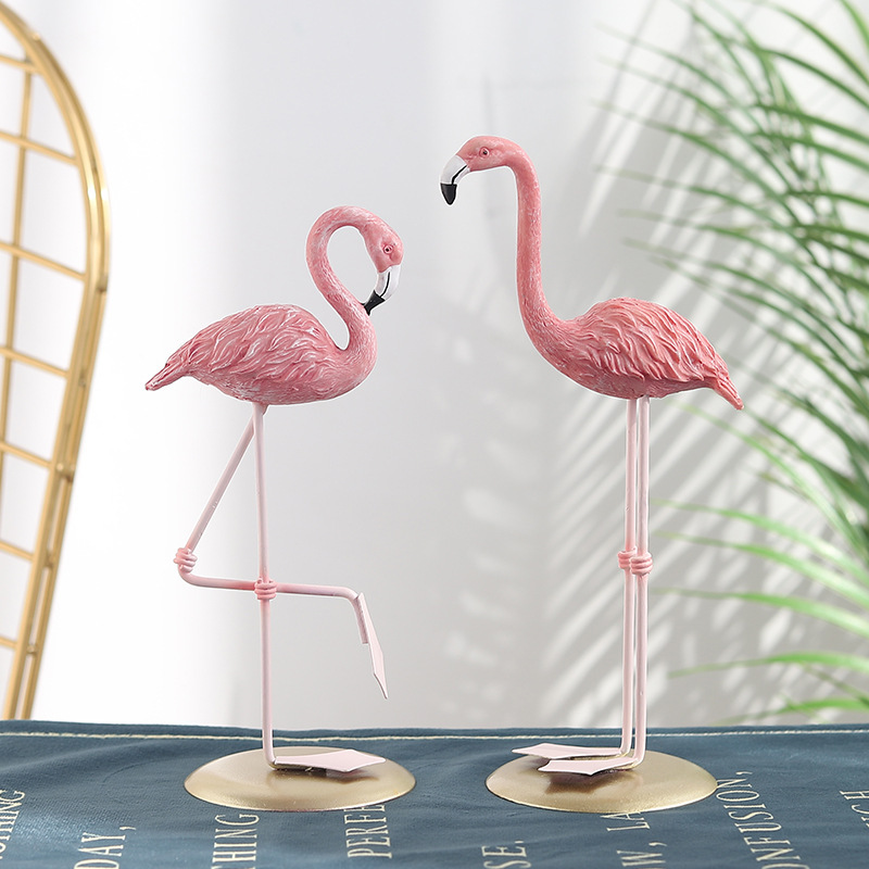 3PCS Pink Flamingo Figurines T - Resin Art Gift For Wedding review and price