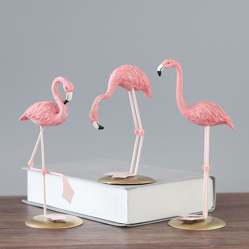 3PCS Pink Flamingo Figurines T - Resin Art Gift For Wedding review and price