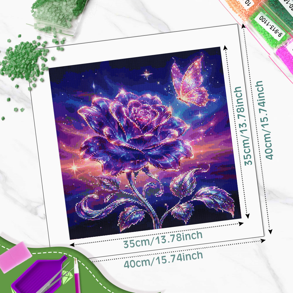 Huacan Full Square Round Diamo - Resin Art With Rose review and price