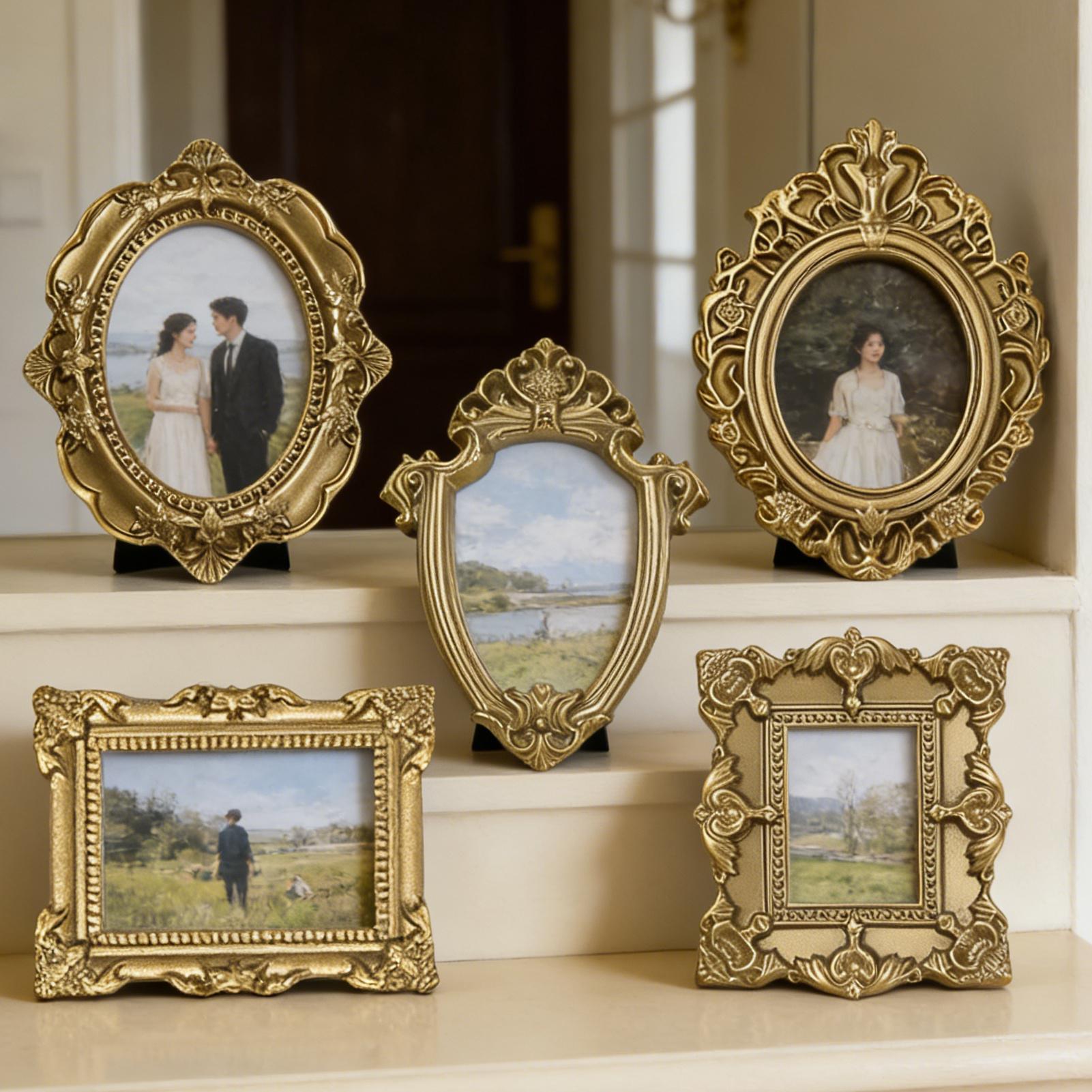 5PCS Gold Vintage Photo Frame  - Resin Art For Photo Frame review and price