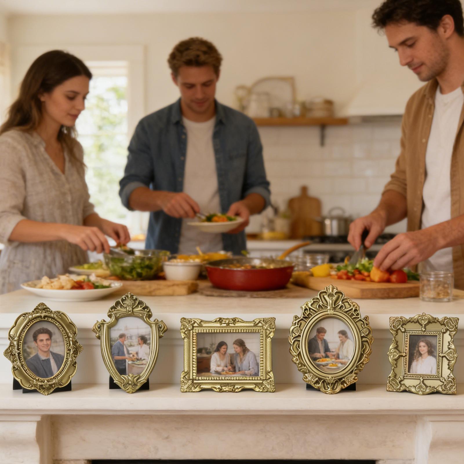 5PCS Gold Vintage Photo Frame  - Resin Art For Photo Frame review and price