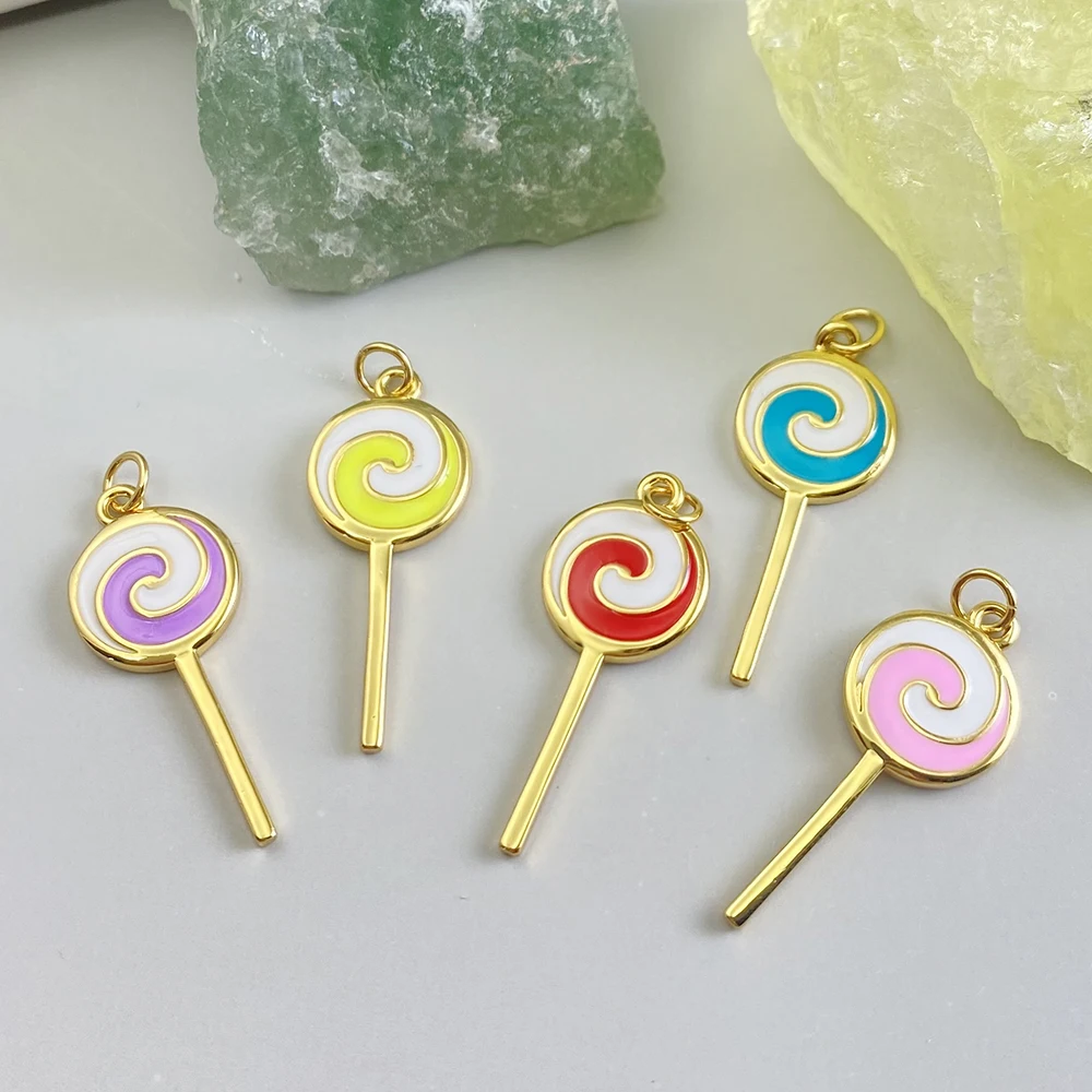 Bohemian Candy Lollipop Charm  - Resin Art Necklace review and price