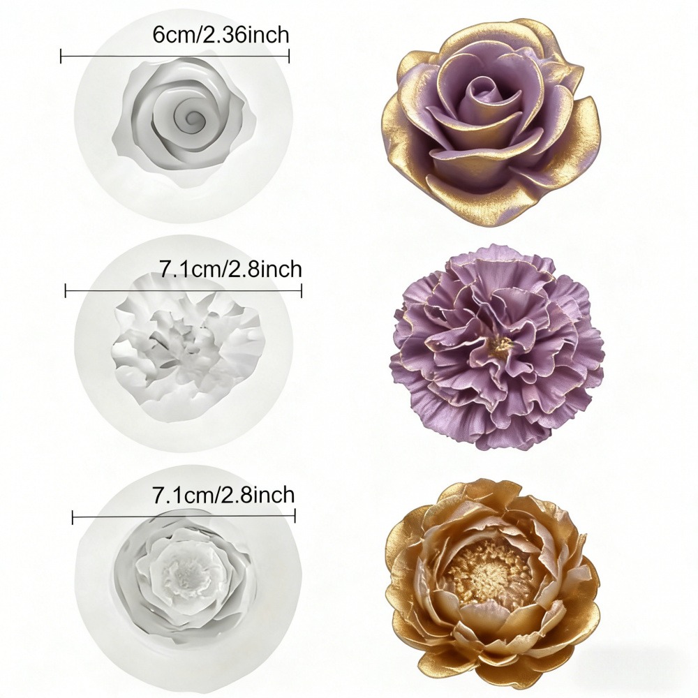 3-Piece Silicone Molds for Ros - Resin Art Gift For Wedding review and price