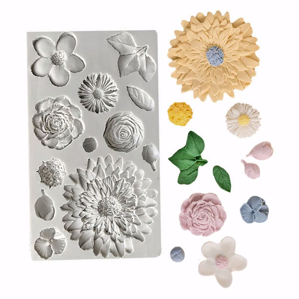 Sunflower Petals & Leaves Sili - Resin Art Rose Petals review and price