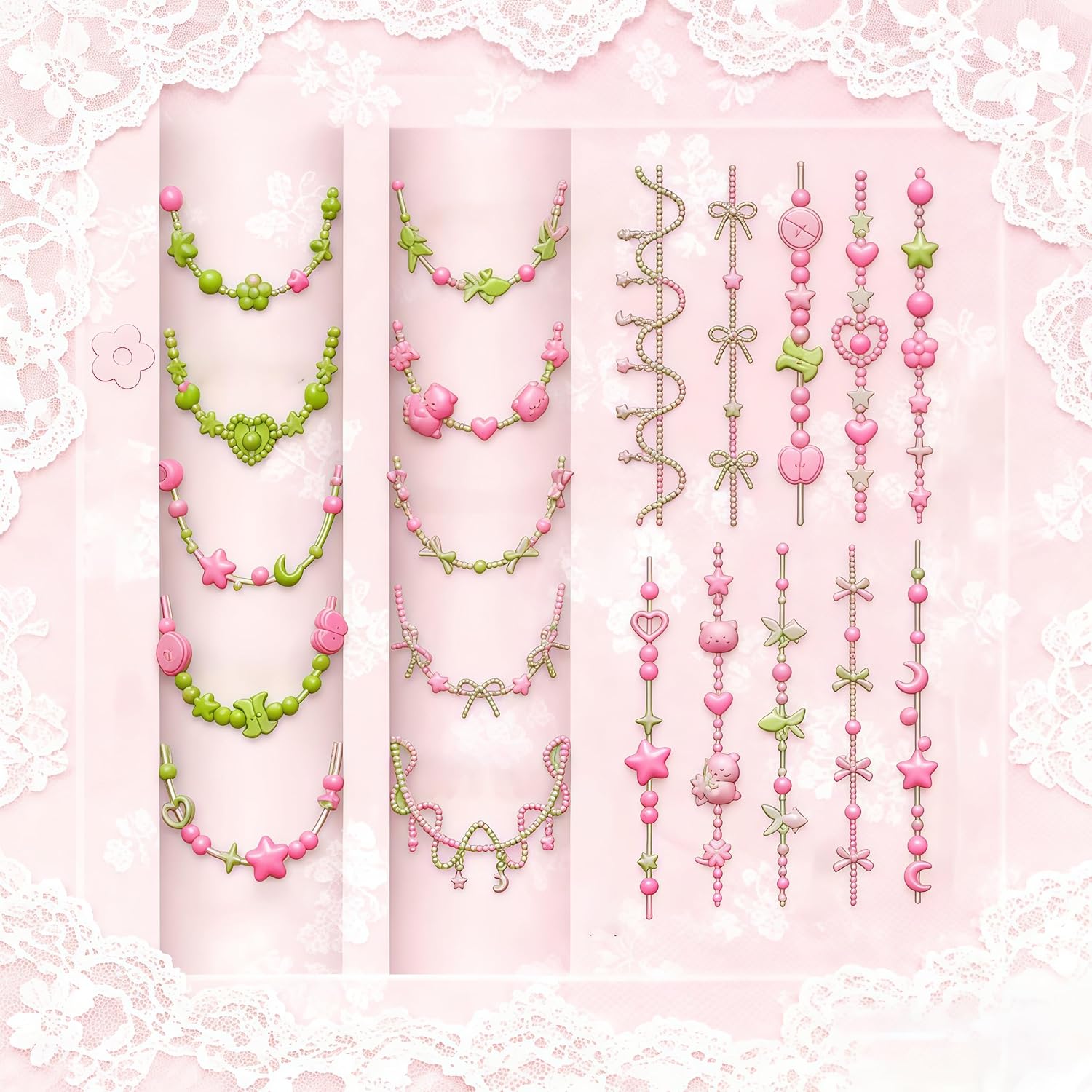 3D Bead Necklace Gel Nail Art  - Resin Art Necklace review and price