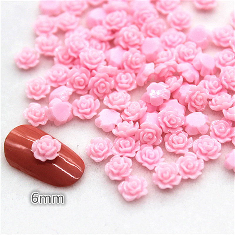 100pcs 6mm Resin Mini Rose Flo - Resin Art With Rose review and price