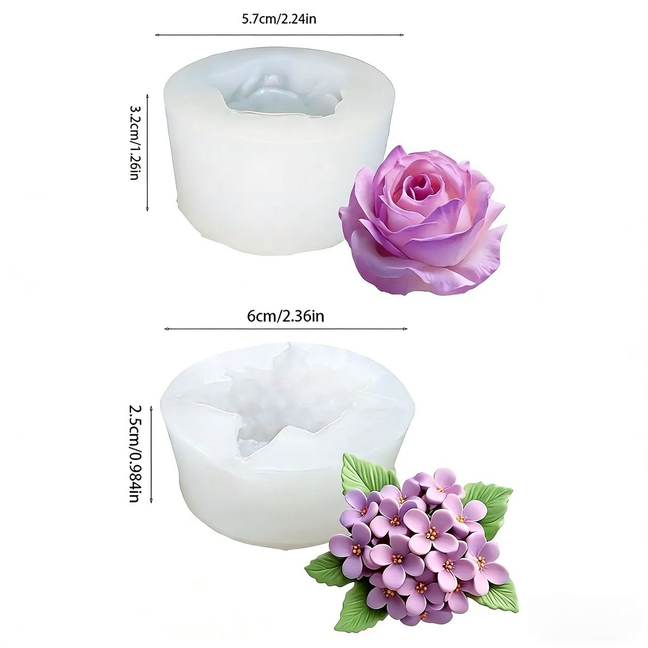 2-Piece 3D Rose and Lilac Sili - Resin Art Gift For Wedding review and price