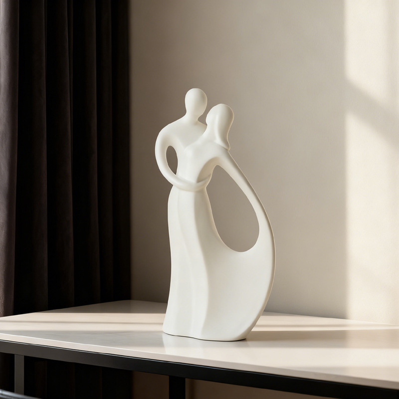 Nordic Ceramic Couple Hugging  - Resin Art Gift For Wedding review and price