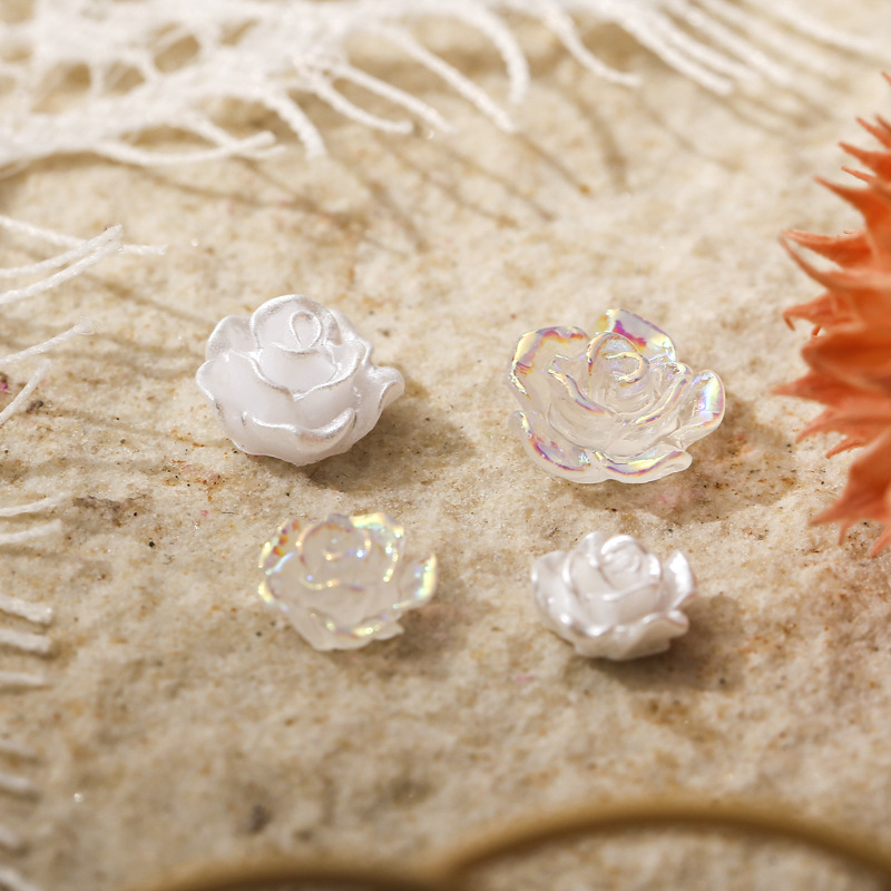 50PCS 6/8/10MM White Rose Flow - Resin Art Rose Petals review and price
