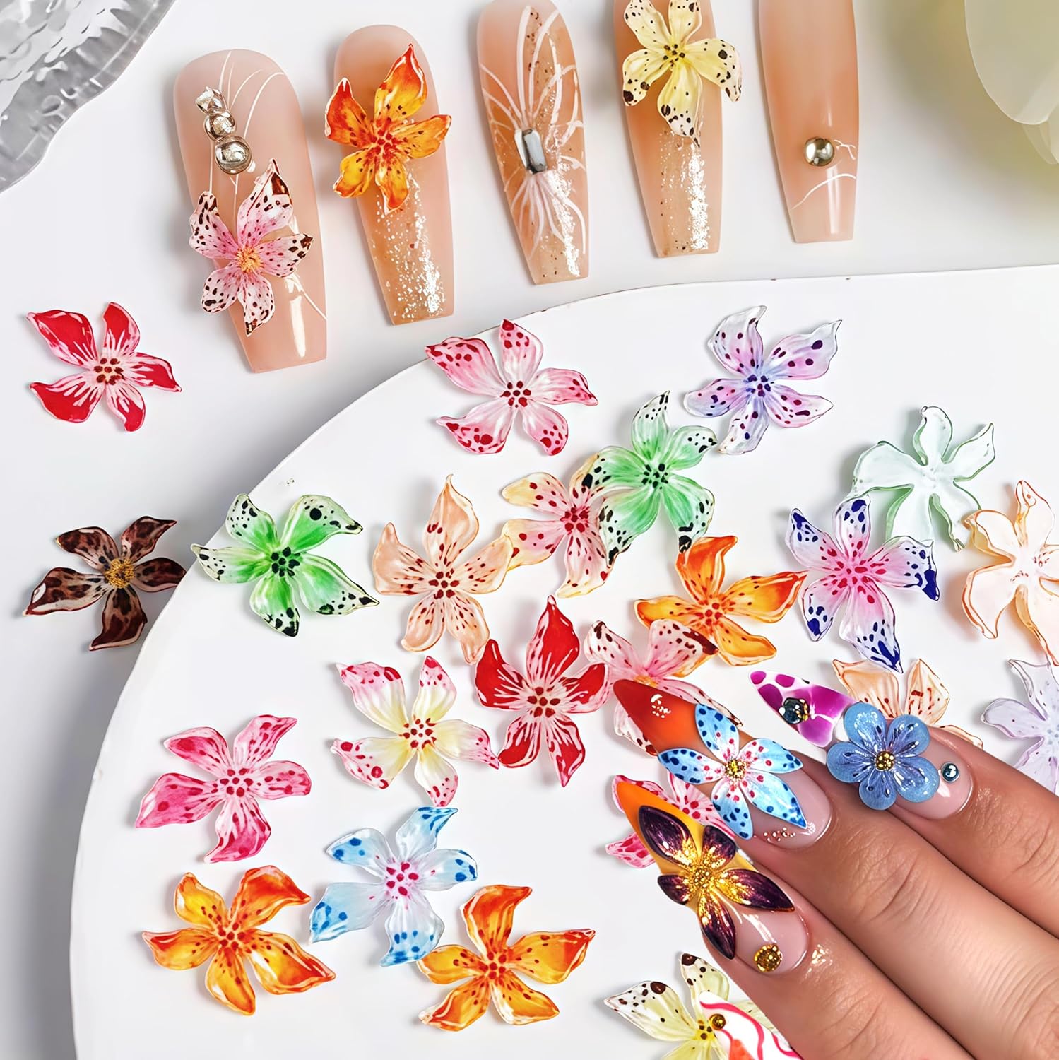 20/40/60/80pcs Ice Crystal Flo - Resin Art Rose Petals review and price