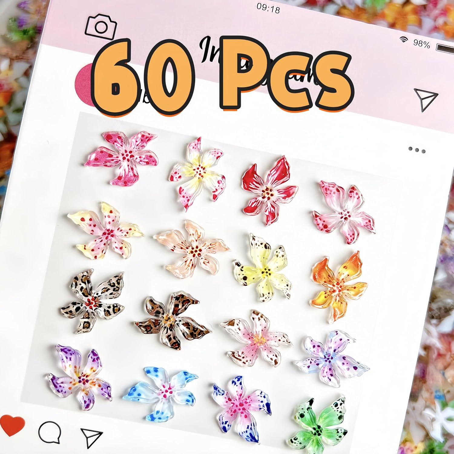 20/40/60/80pcs Ice Crystal Flo - Resin Art Rose Petals review and price