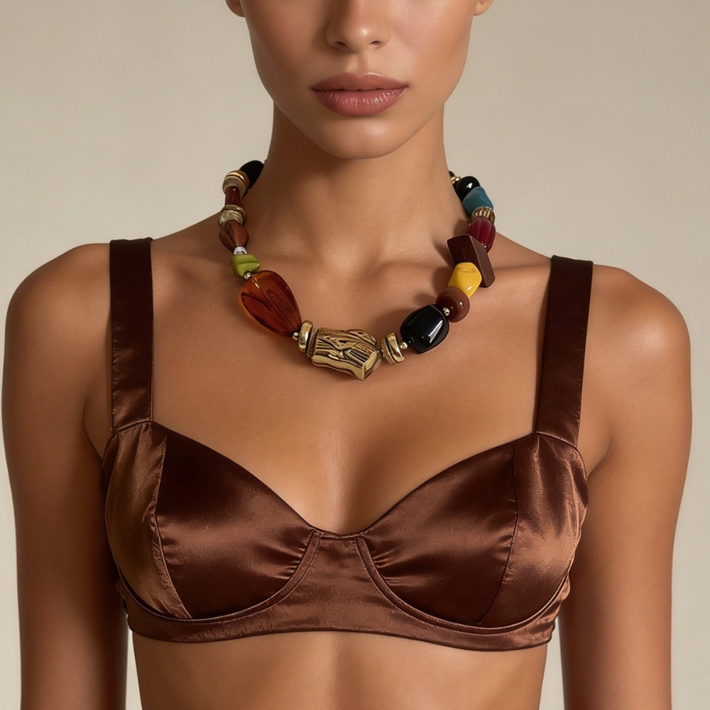 Summer Ocean Style Boho Multic - Resin Art Necklace review and price