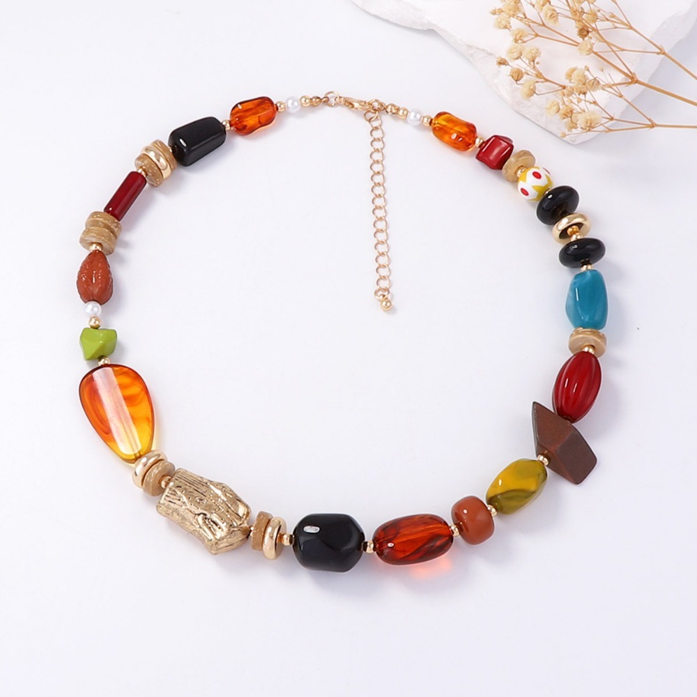 Summer Ocean Style Boho Multic - Resin Art Necklace review and price