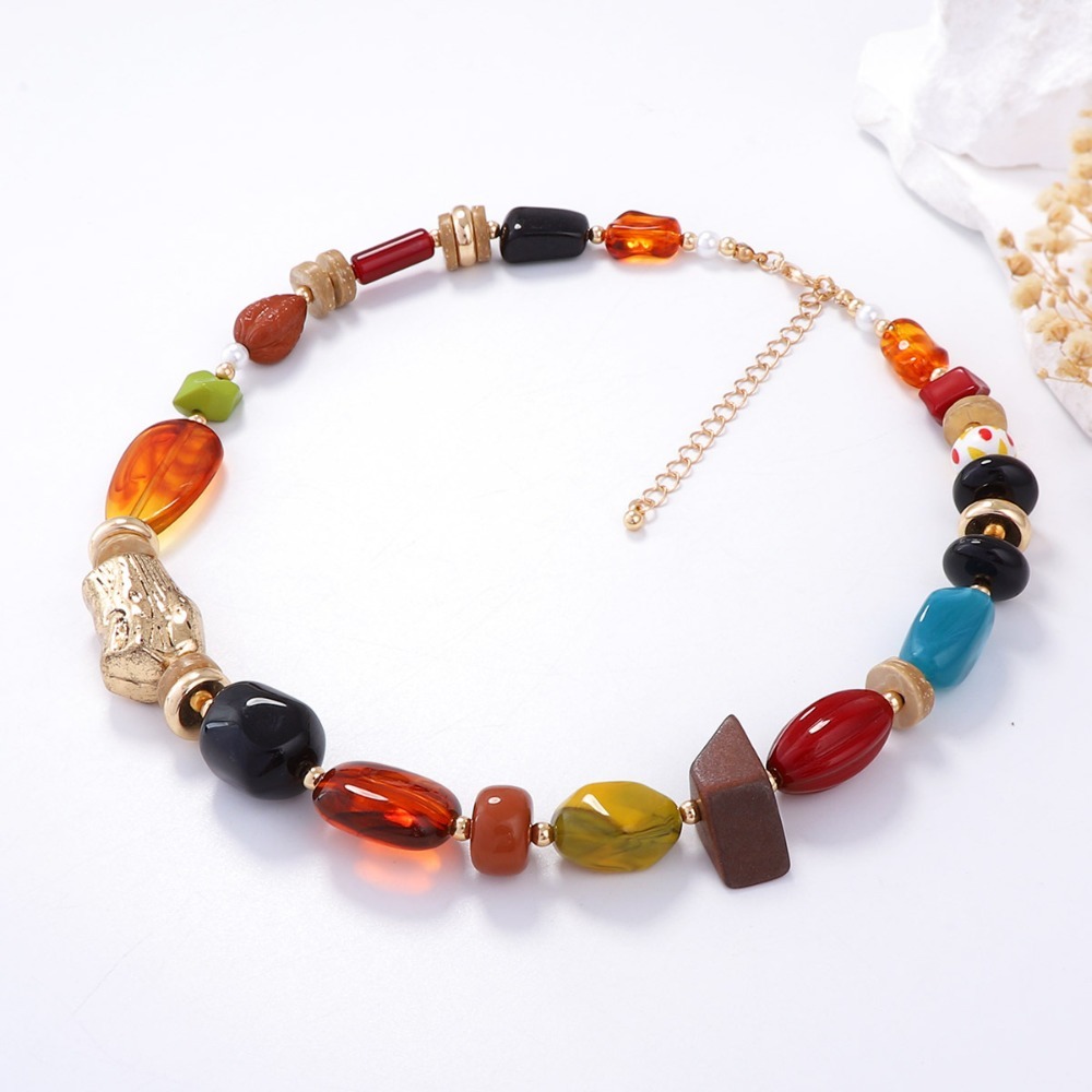 Summer Ocean Style Boho Multic - Resin Art Necklace review and price