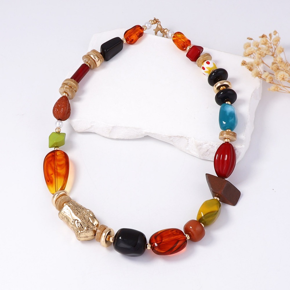 Summer Ocean Style Boho Multic - Resin Art Necklace review and price