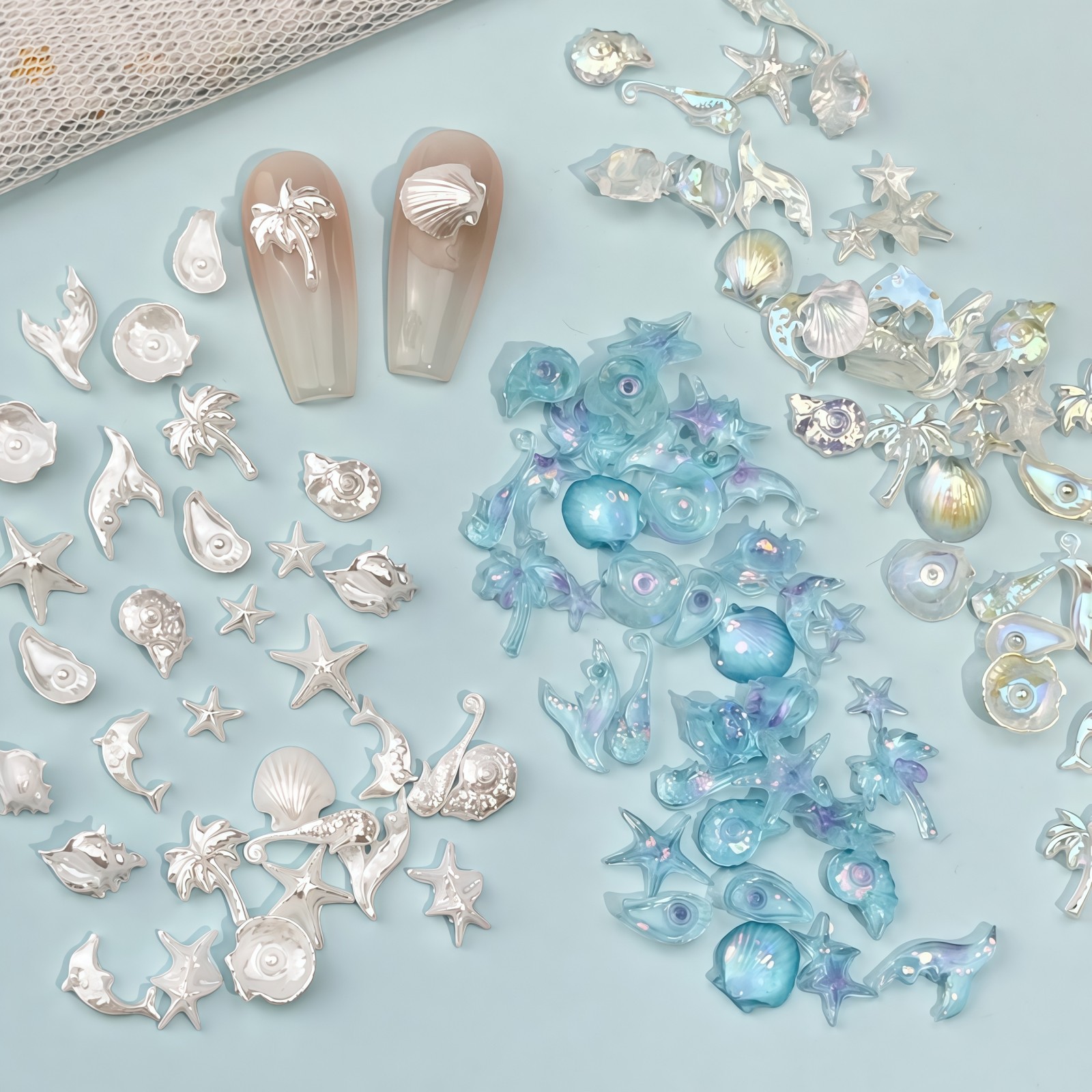 50PCS Dreamy Blue Sea Series R - Resin Art A Keychain review and price