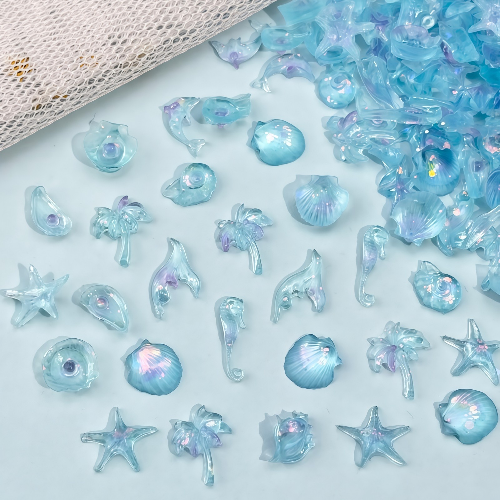 50PCS Dreamy Blue Sea Series R - Resin Art A Keychain review and price